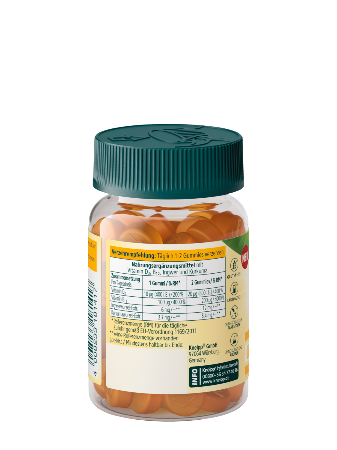 D3 + B12 Gummies - R&uuml;ckansicht