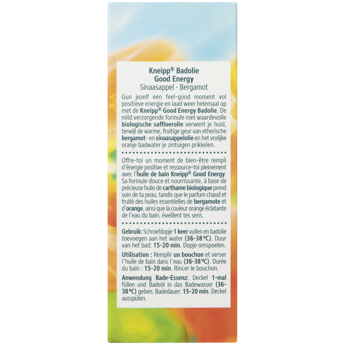 Bade&ouml;l Good Energy - R&uuml;ckansicht
