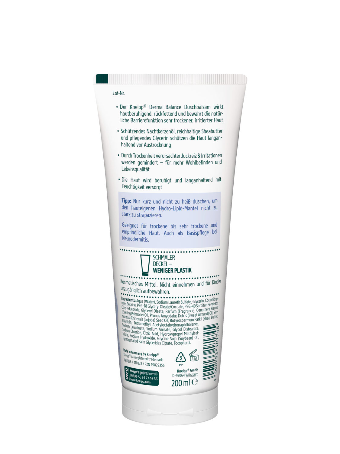 Derma Balance Beruhigender Duschbalsam - R&uuml;ckansicht