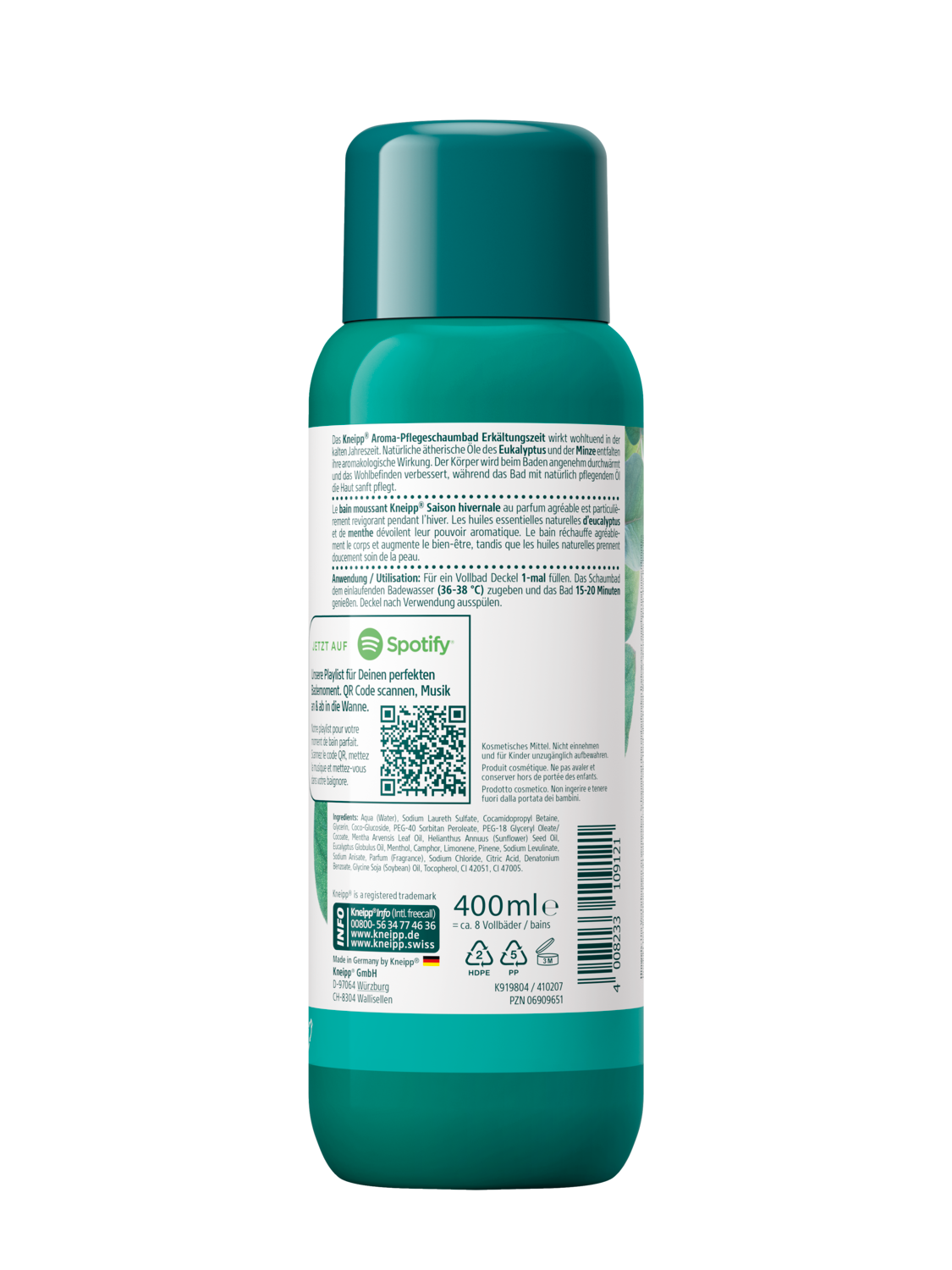 Kneipp Aroma-Pflegeschaumbad Erk&auml;ltungszeit 400ml DACH - R&uuml;ckansicht
