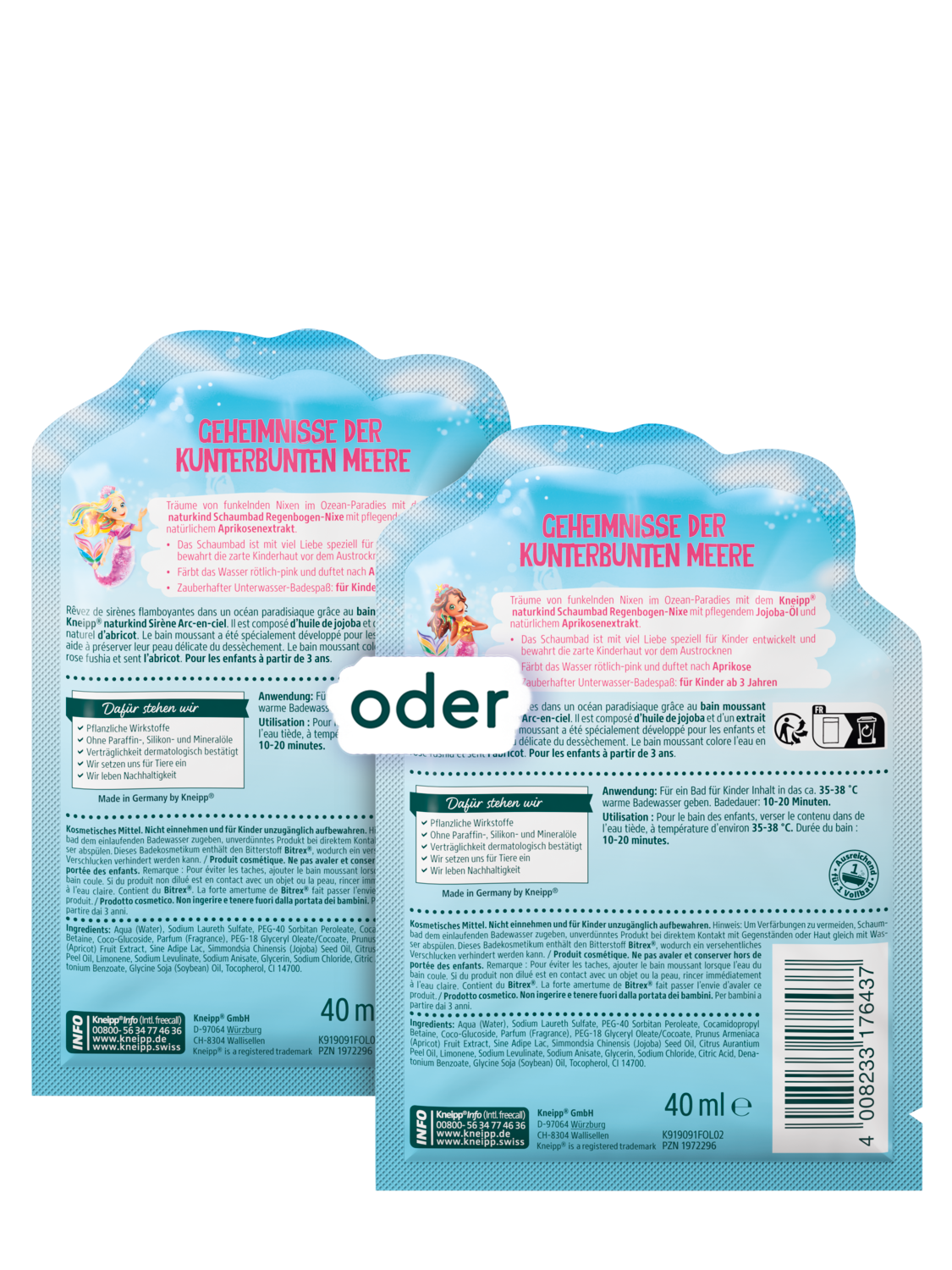 Naturkind Schaumbad Regenbogen-Nixe - R&uuml;ckansicht