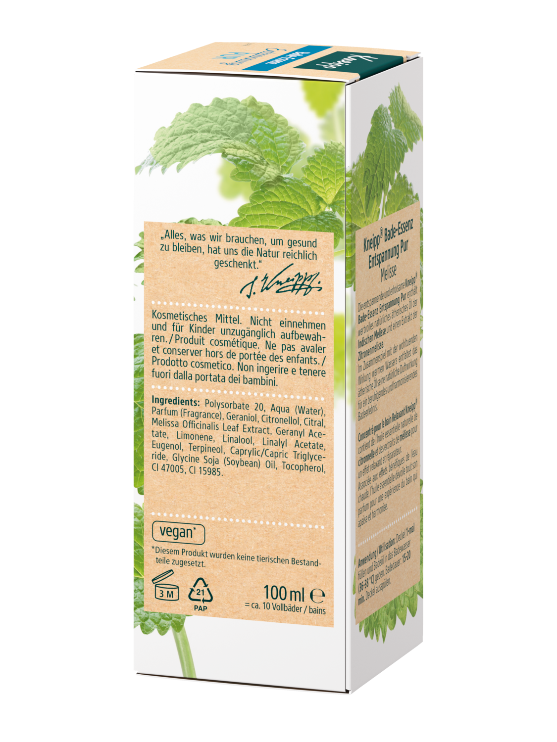 Kneipp Bade-Essenz Entspannung Pur 100ml - Linke Ansicht