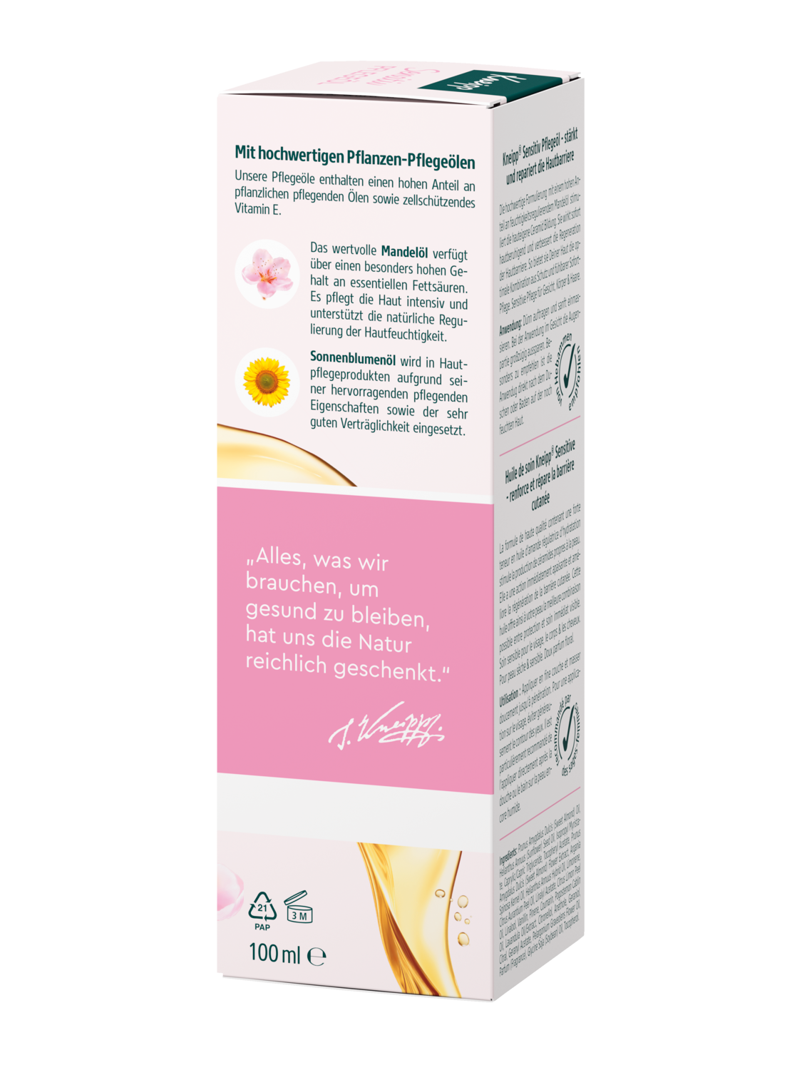 Kneipp Pflege&ouml;l Sensitiv 100ml - Linke Ansicht