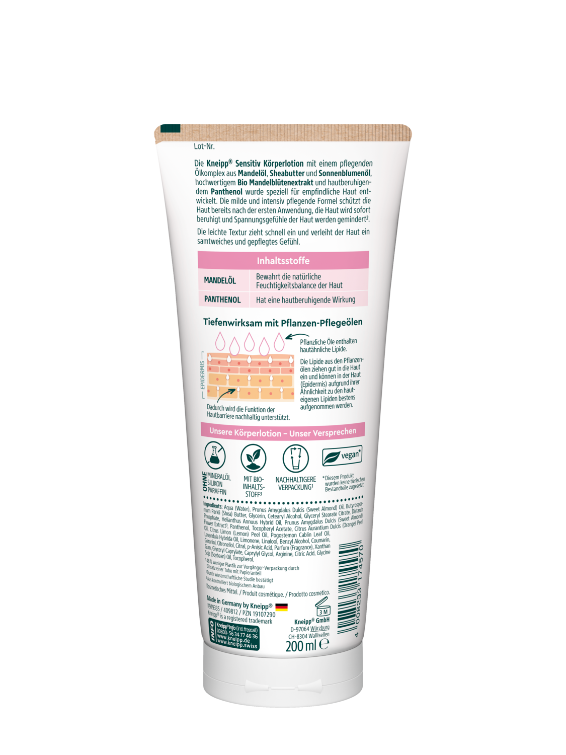 K&ouml;rperlotion Sensitiv - R&uuml;ckansicht