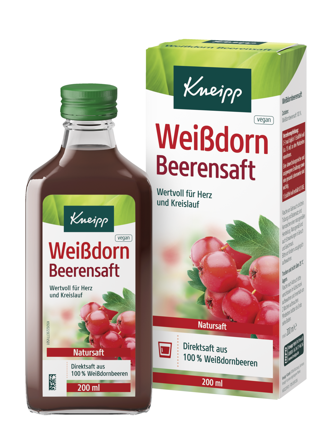 Kneipp Wei&szlig;dorn Beerensaft 200ml D - Vorderansicht