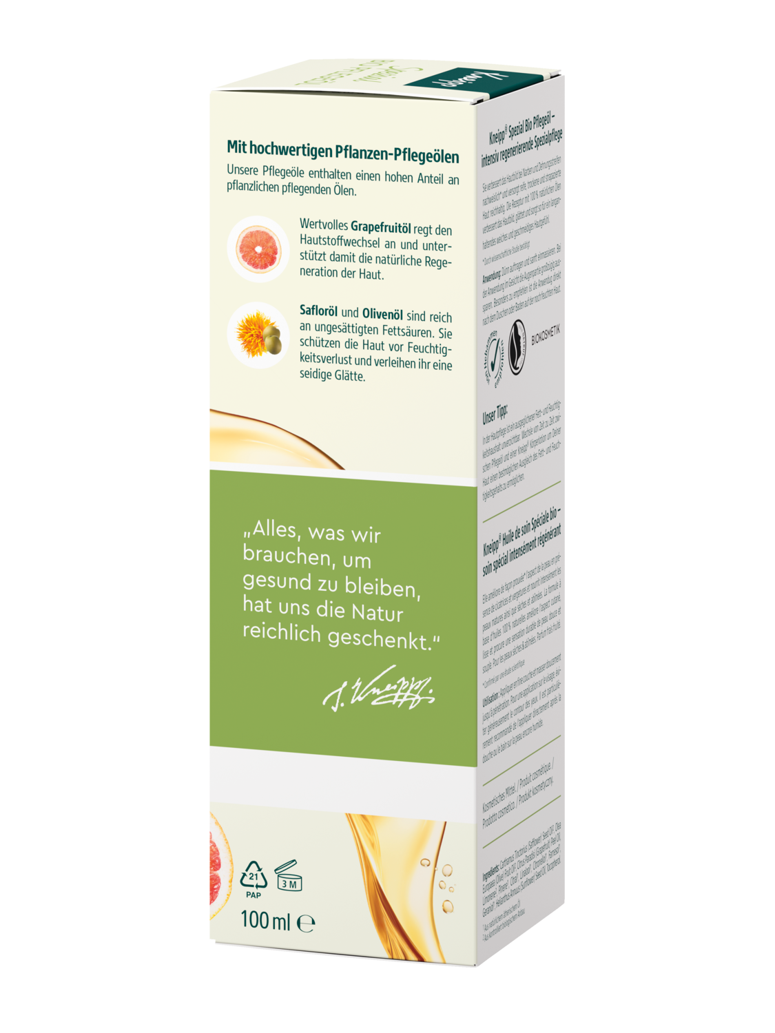 Kneipp Pflege&ouml;l Bio Spezial 100ml - Linke Ansicht