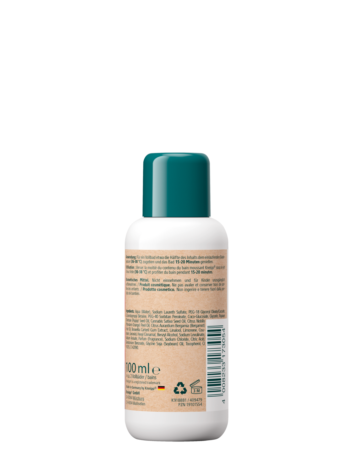 Kneipp Aroma-Pflegeschaumbad Gl&uuml;ckliche Auszeit 100ml - R&uuml;ckansicht