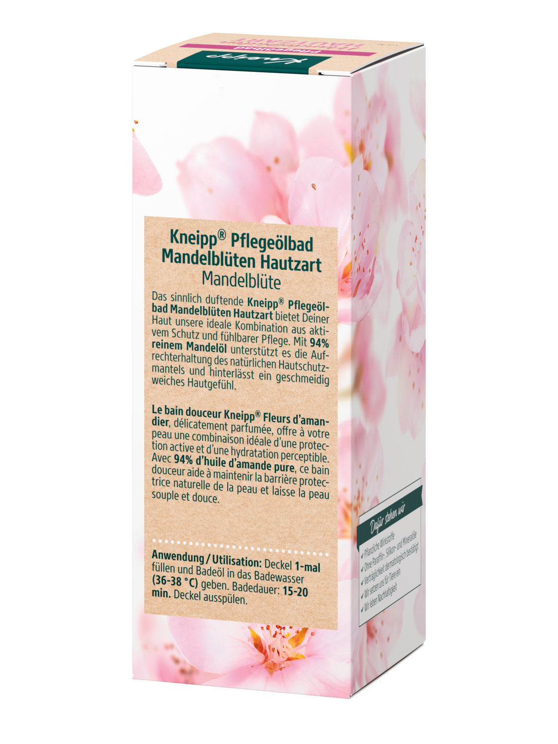 Pflege&ouml;lbad Mandelbl&uuml;ten Hautzart - R&uuml;ckansicht