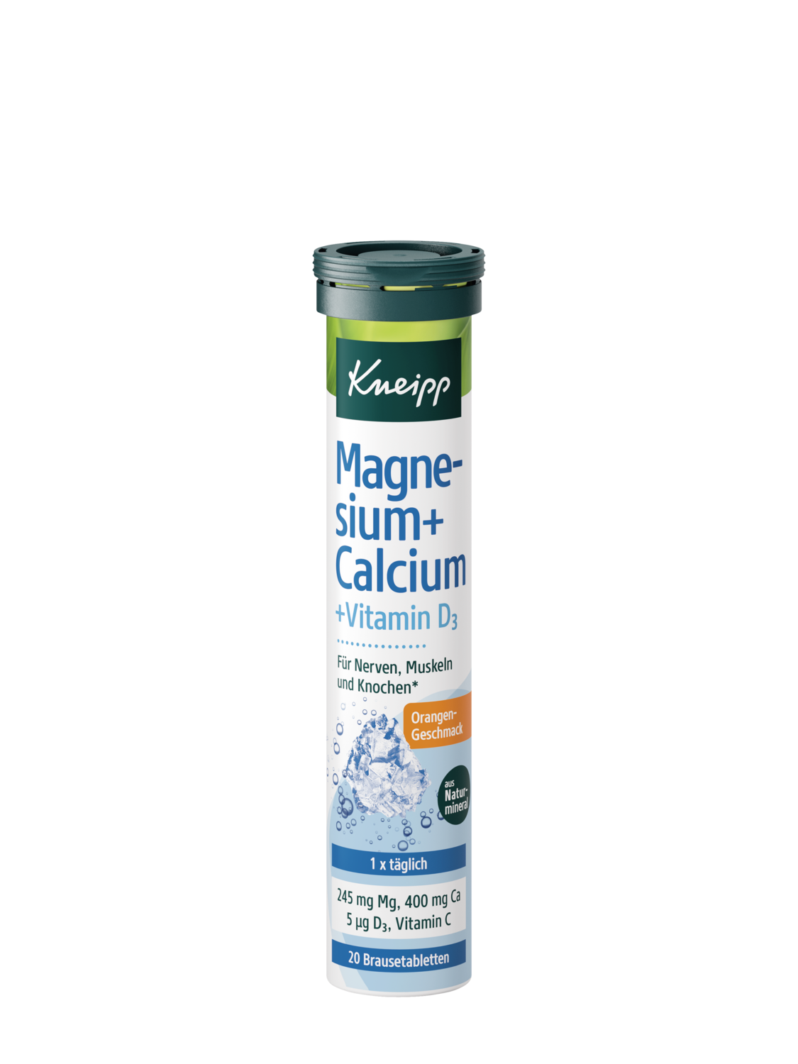 Kneipp Magnesium u. Calcium D3 Brausetabletten 20Stk - Vorderansicht