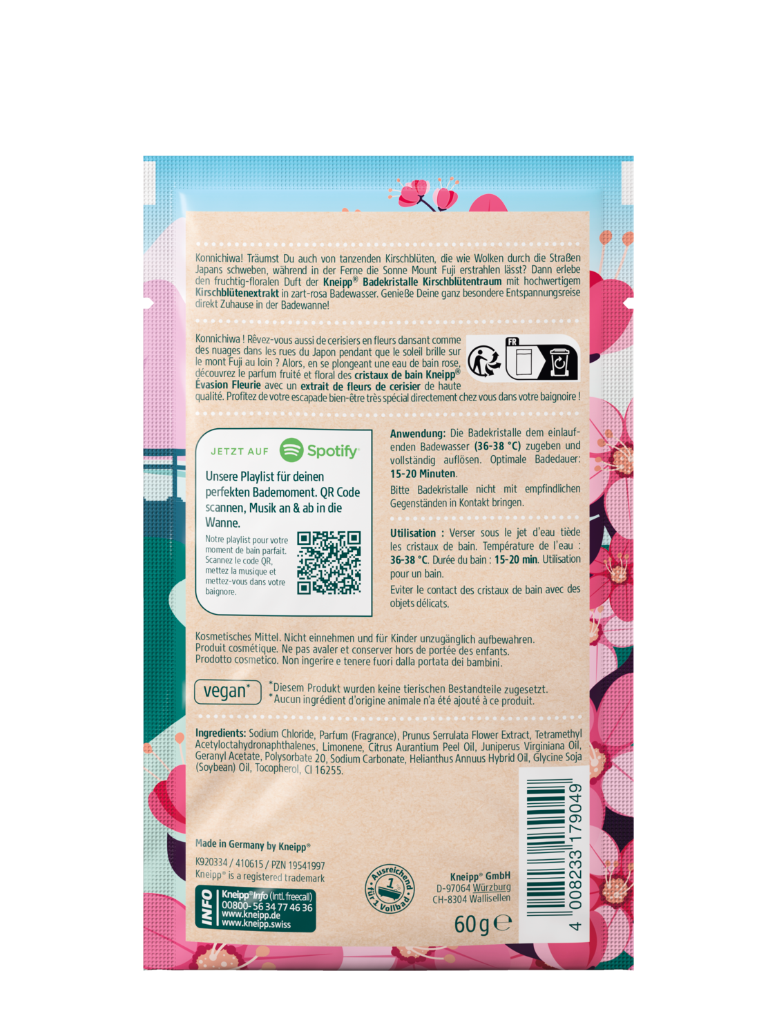 Kneipp Badekristalle Kirschbl&uuml;tentraum - R&uuml;ckansicht