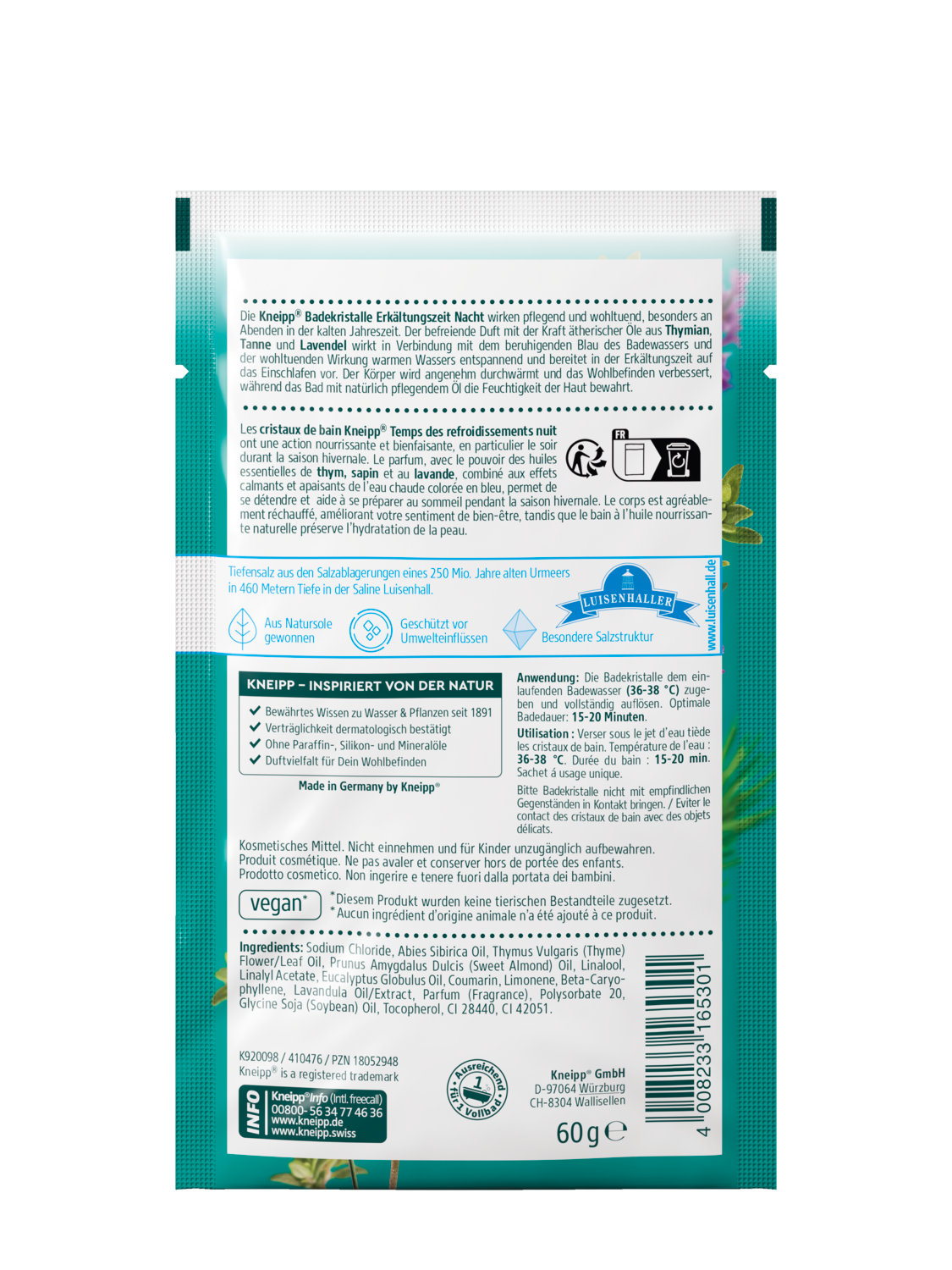 Kneipp Badekristalle-ErkaeltungszeitNacht-60g - R&uuml;ckansicht