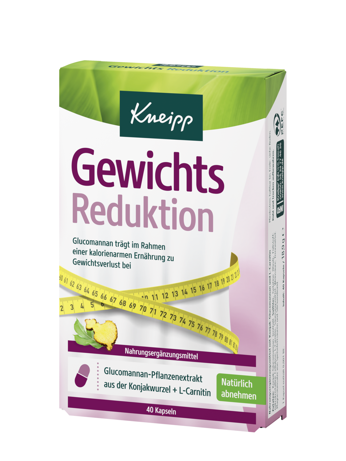 Kneipp Gewichts-Reduktion 40 Kapseln - Vorderansicht