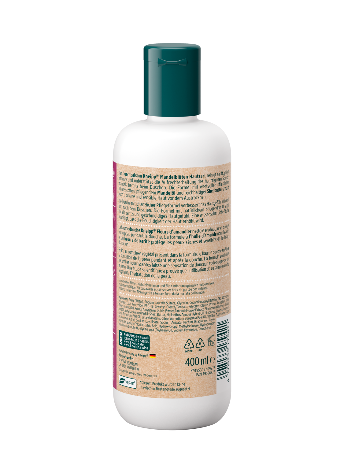 Duschbalsam Mandelbl&uuml;ten Hautzart - R&uuml;ckansicht