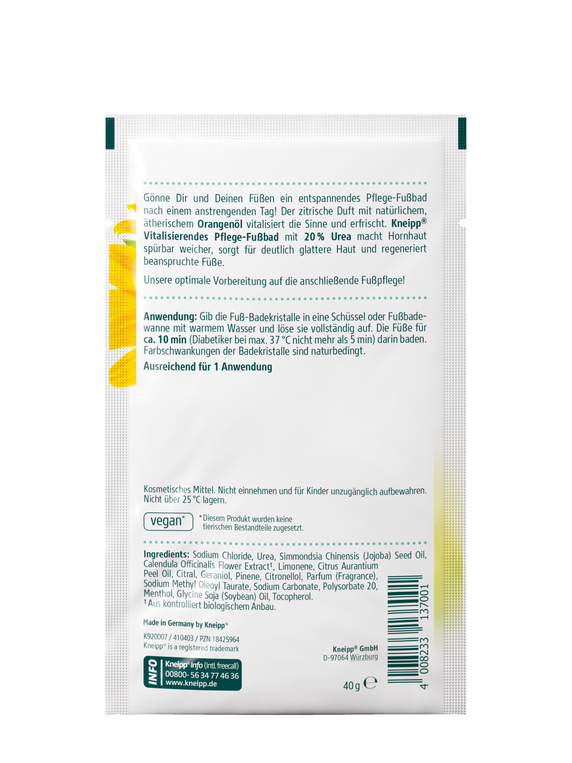 Vitalisierendes Pflege-Fu&szlig;bad - R&uuml;ckansicht