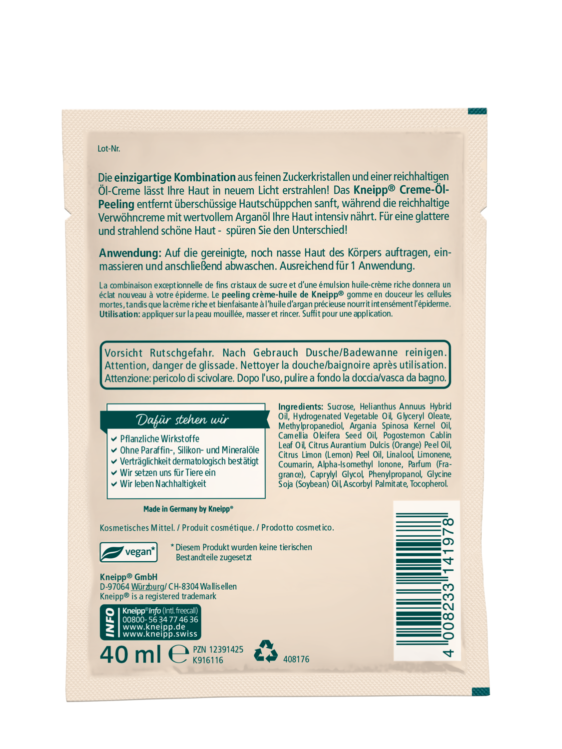 Verw&ouml;hnendes Creme-&Ouml;l-Peeling - R&uuml;ckansicht