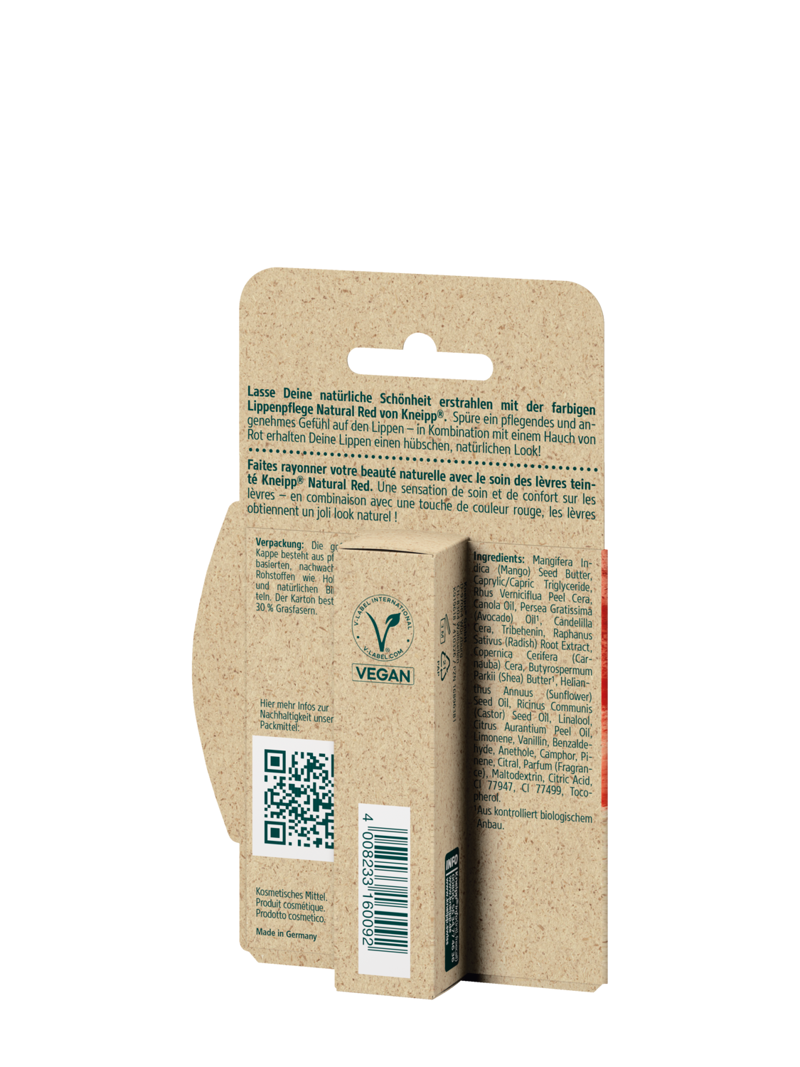 Farbige Lippenpflege Natural Red - R&uuml;ckansicht