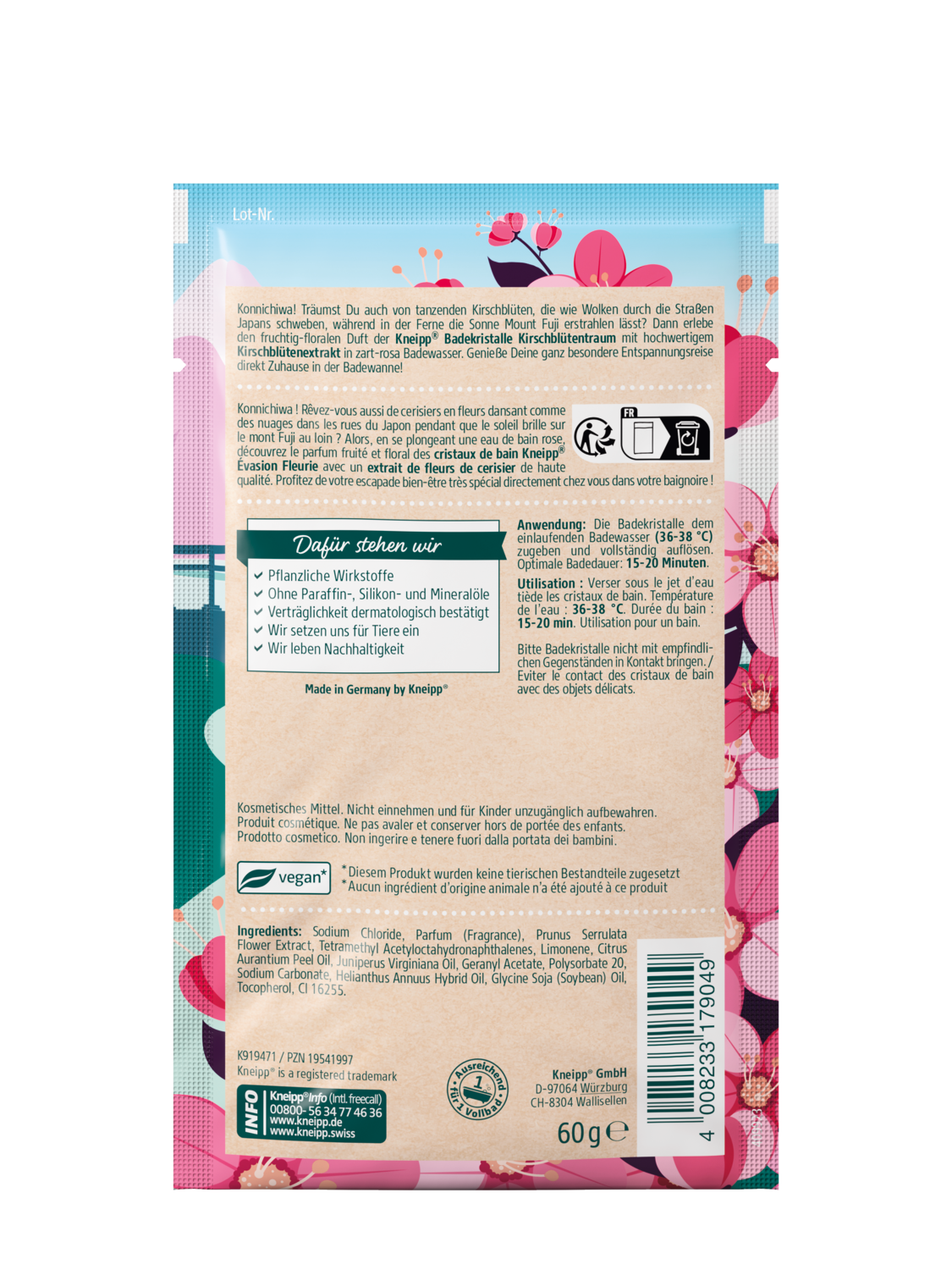 Badekristalle Kirschbl&uuml;tentraum - R&uuml;ckansicht