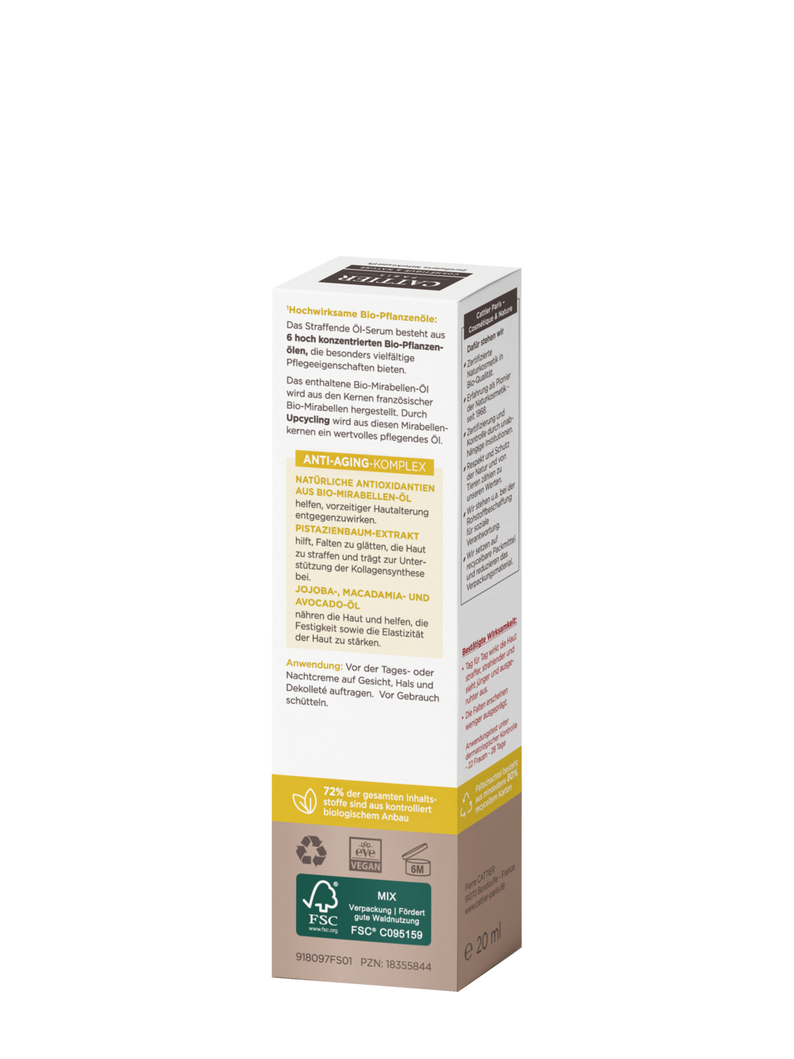 Cattier Straffendes &Ouml;l-Serum - R&uuml;ckansicht