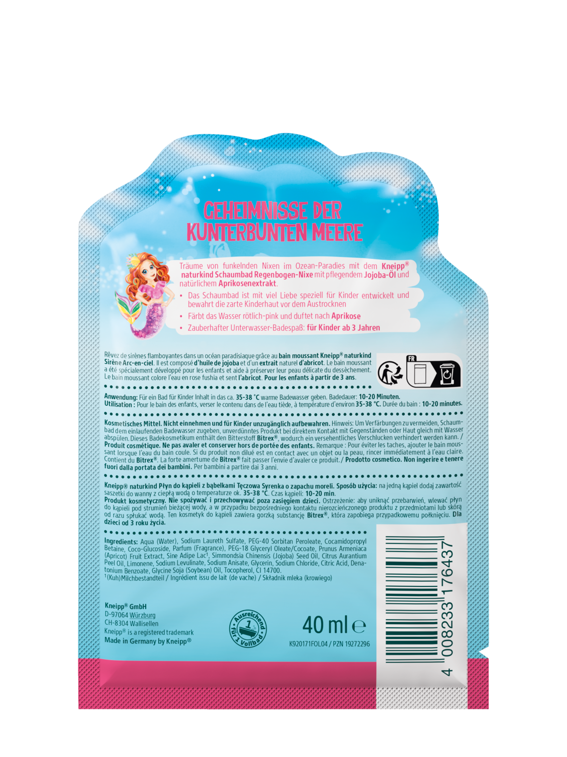 Kneipp naturkind Schaumbad Regenbogen Nixe 40ml - Linke Ansicht