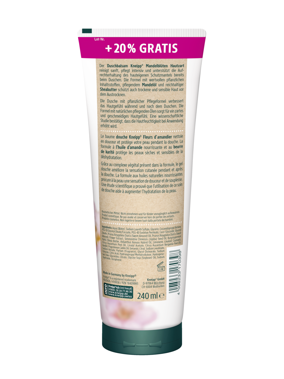 Duschbalsam Mandelbl&uuml;ten Hautzart + 20% gratis - R&uuml;ckansicht