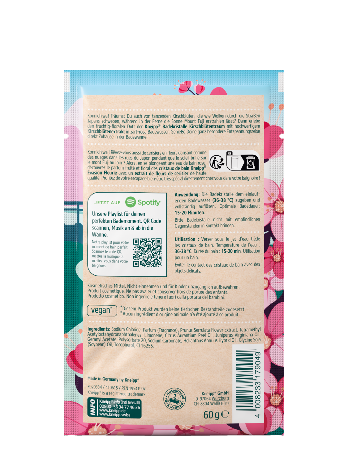 Badekristalle Kirschbl&uuml;tentraum - R&uuml;ckansicht