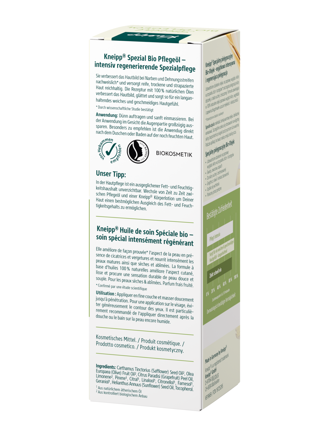 Kneipp Pflege&ouml;l Bio Spezial 100ml - R&uuml;ckansicht