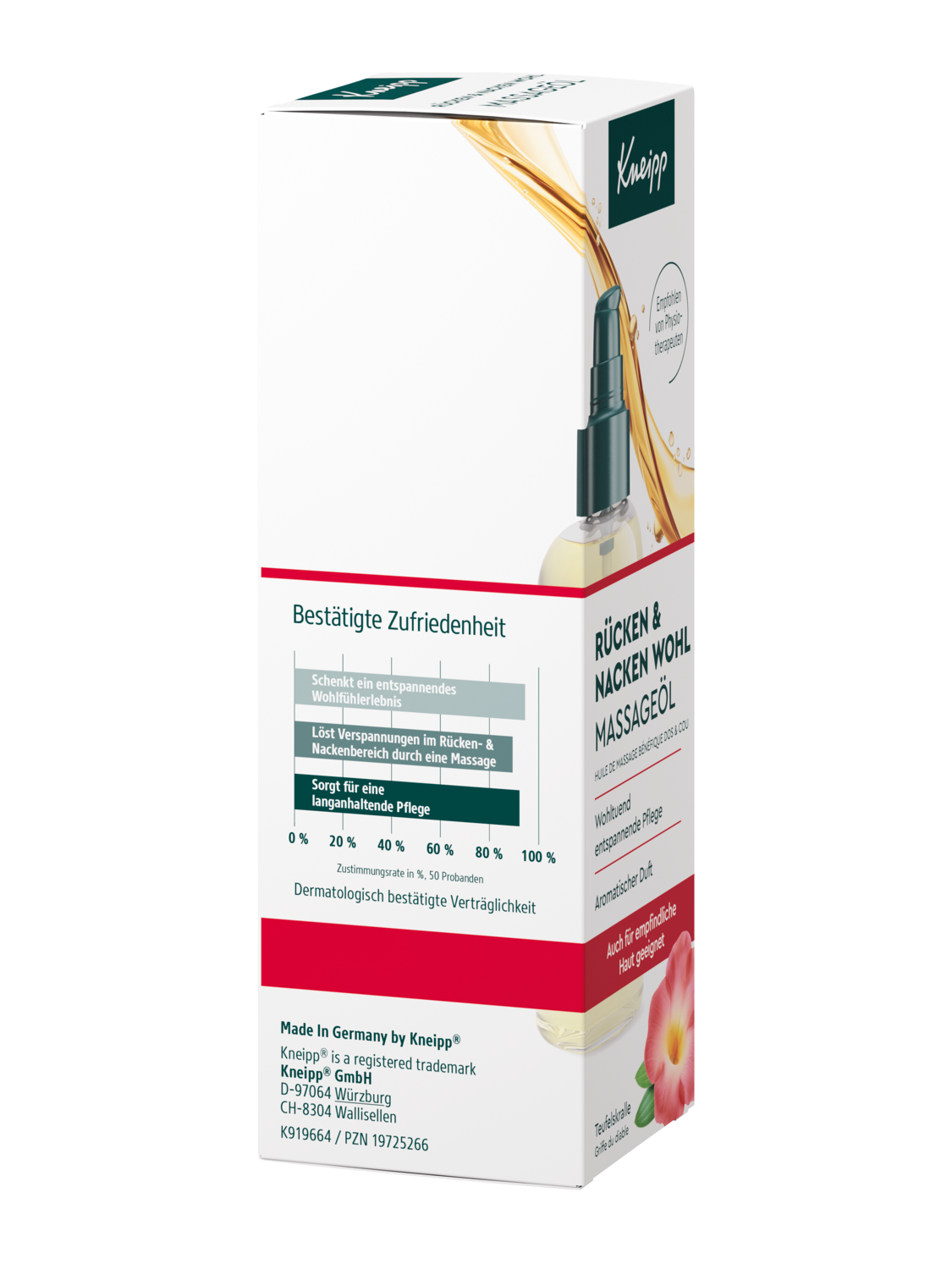 Kneipp Massage&ouml;l R&uuml;cken und Nacken Wohl 100ml - Rechte Ansicht