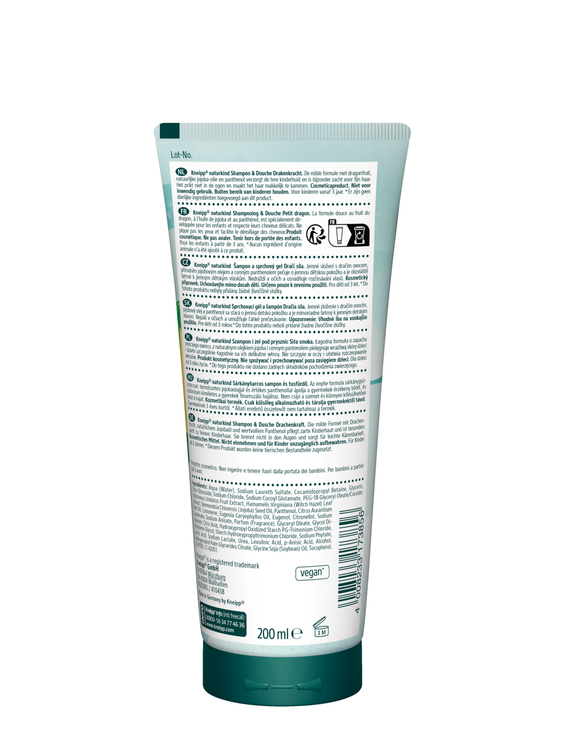 Kneipp Shower & Shampoo Little Dragon 200ml EU - R&uuml;ckansicht