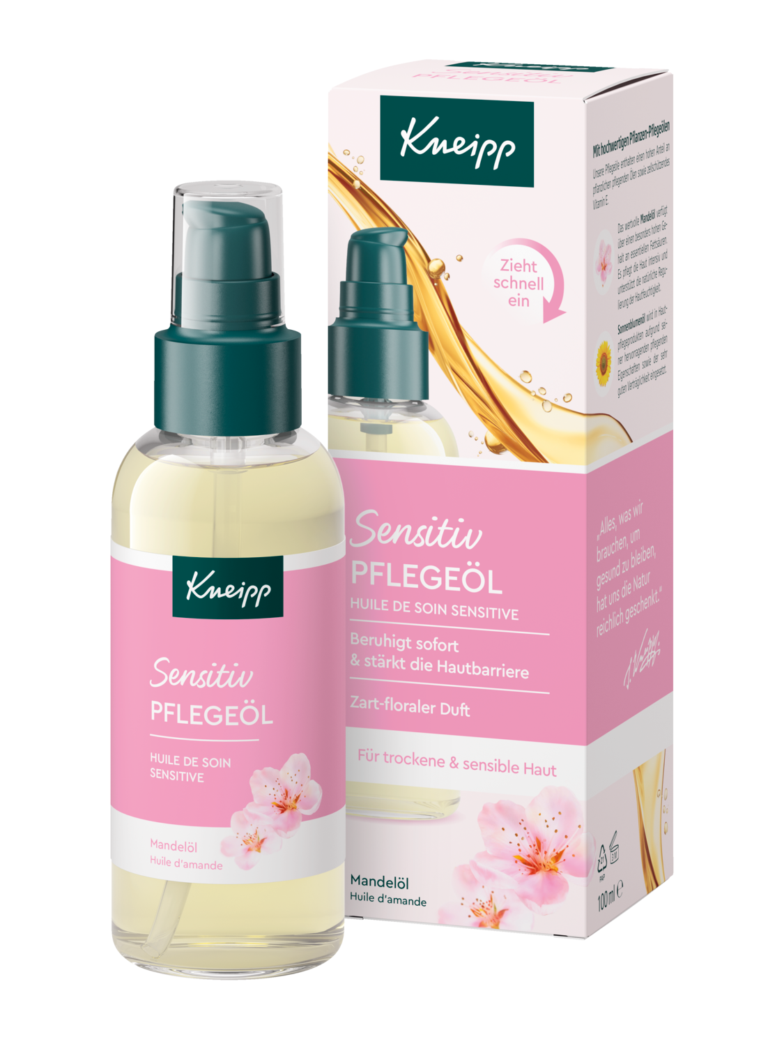 Kneipp Pflege&ouml;l Sensitiv 100ml - Vorderansicht