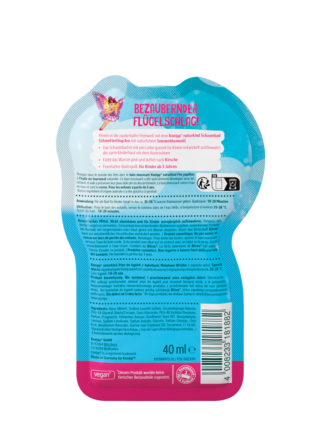 Kneipp naturkind Schaumbad Schmetterlingsfee 40ml - product.imageview.details