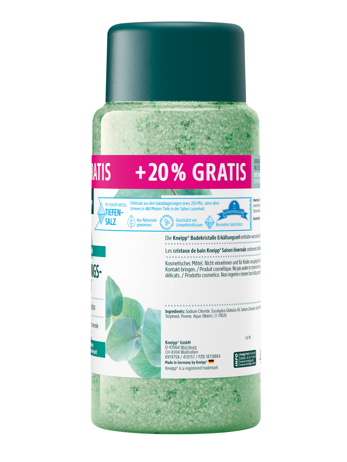 Badekristalle Erk&auml;ltungszeit + 20% gratis - Rechte Ansicht