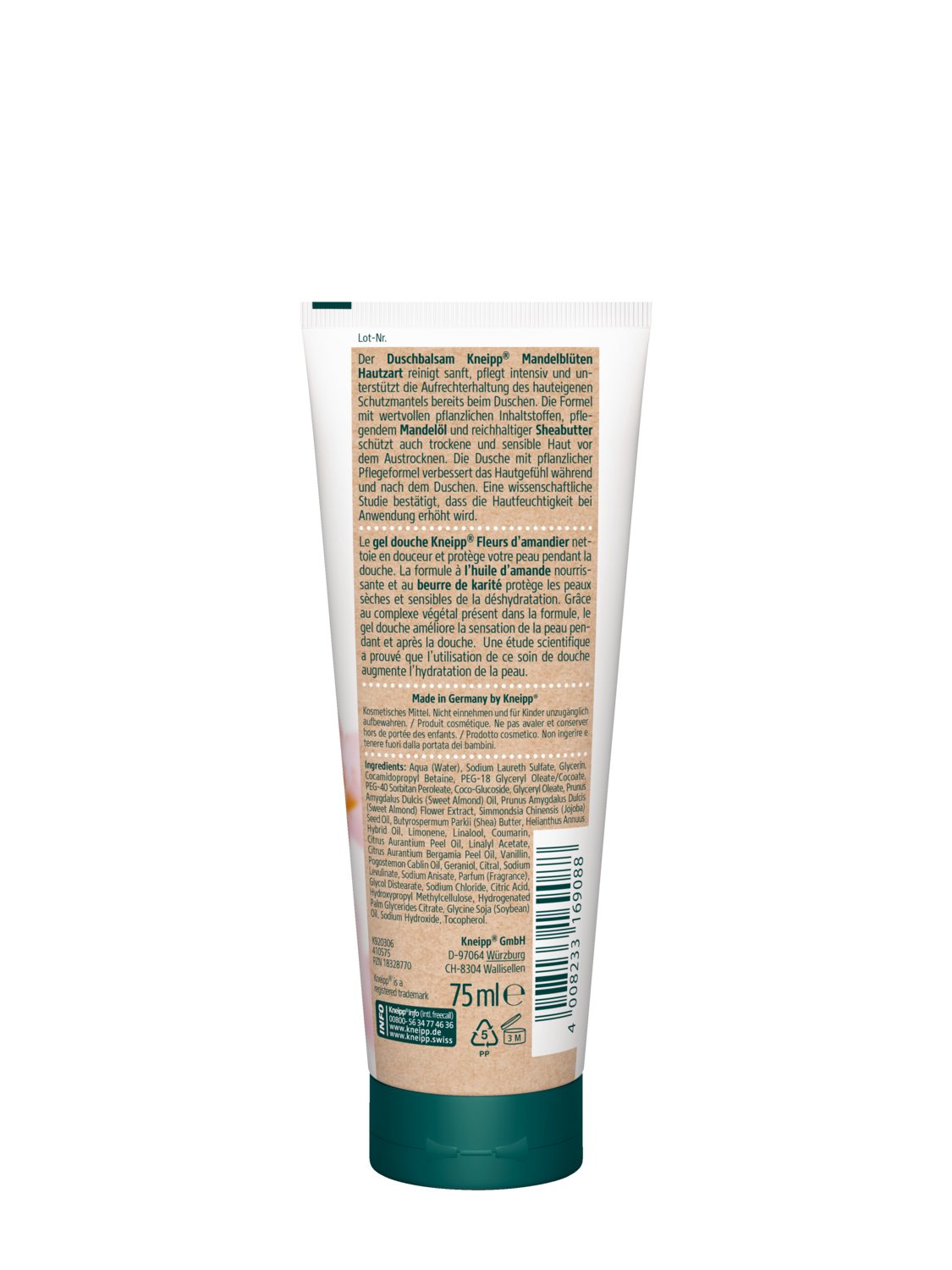Duschbalsam Mandelbl&uuml;ten Hautzart - R&uuml;ckansicht