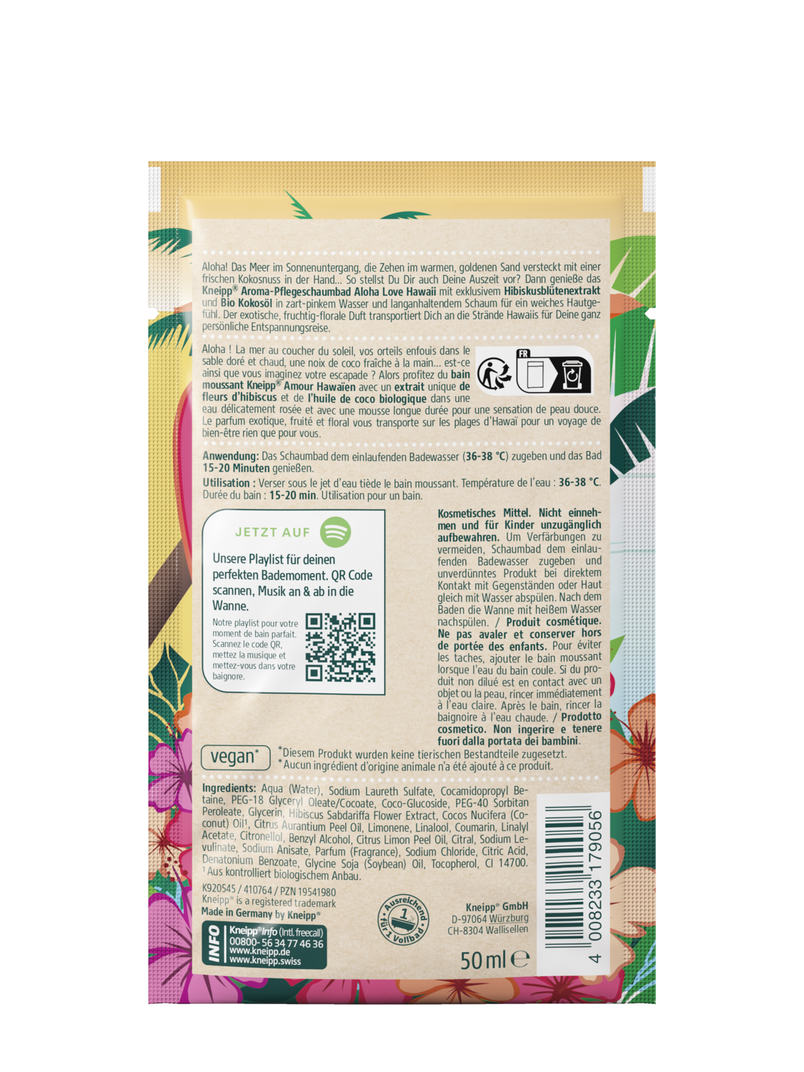 Kneipp Aroma-Pflegeschaumbad Aloha Love Hawaii - R&uuml;ckansicht