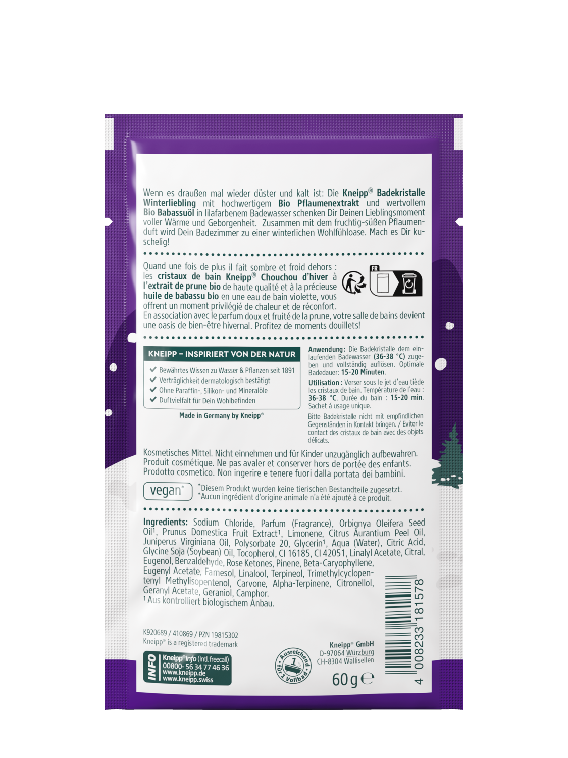 Kneipp Badekristalle Winterliebling - R&uuml;ckansicht
