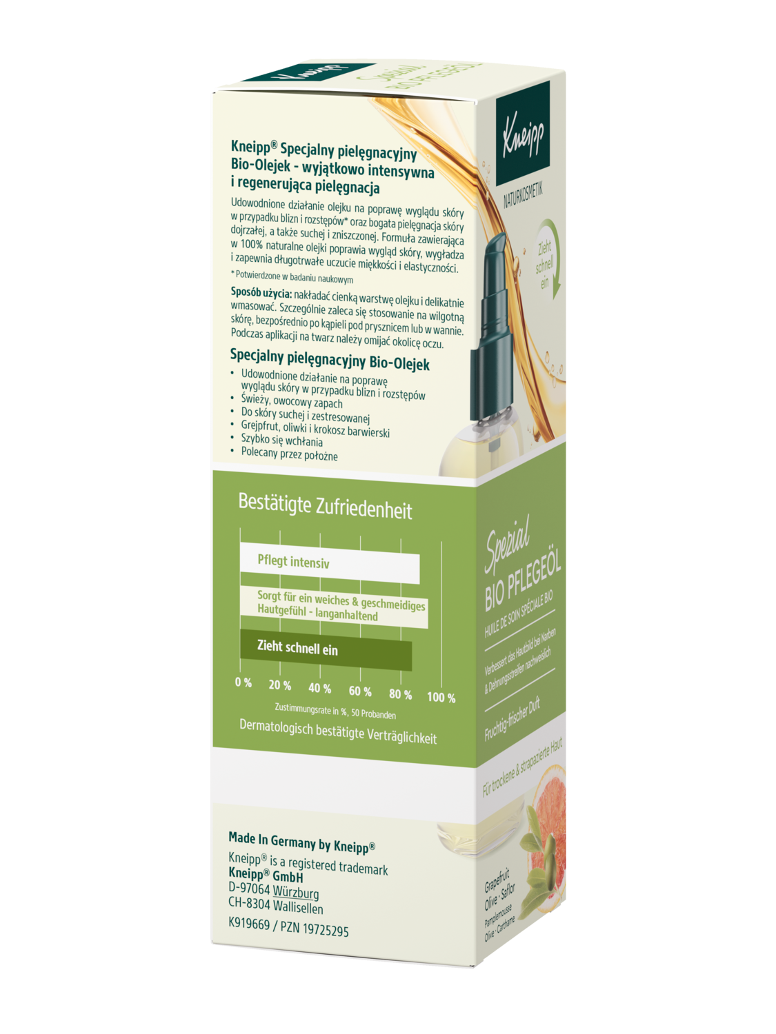 Kneipp Pflege&ouml;l Bio Spezial 100ml - Rechte Ansicht