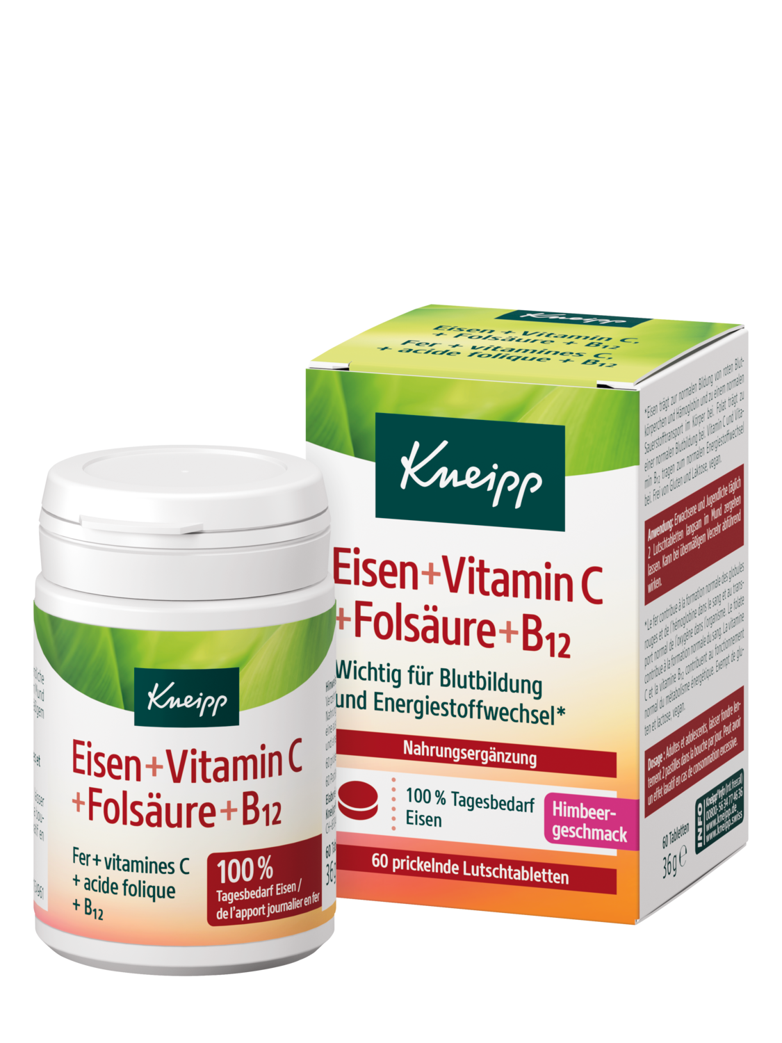 Eisen + Vitamin C + Fols&auml;ure + B12 - Vorderansicht