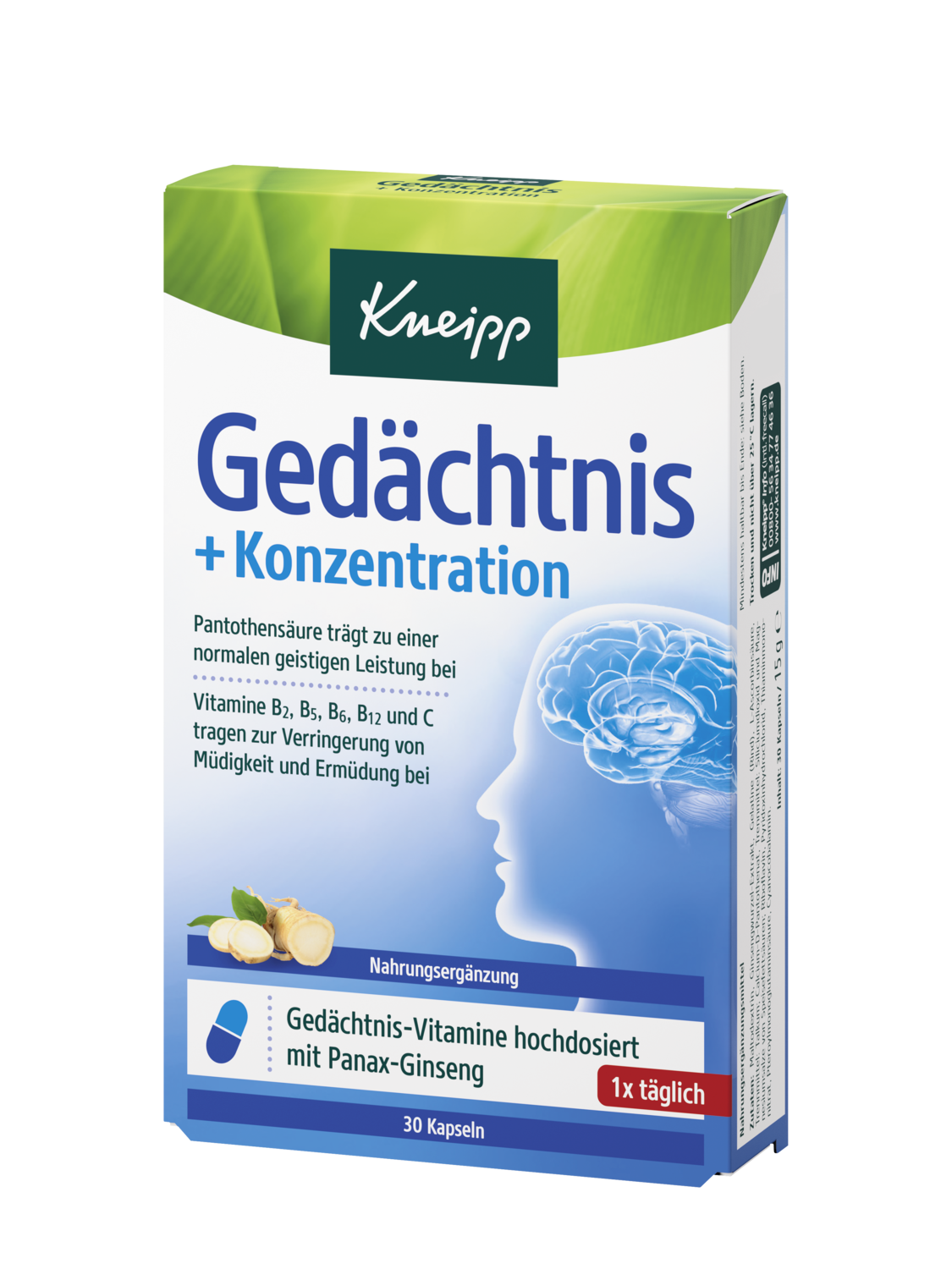 Kneipp Ged&auml;chtnis + Konzentration 30Stk - Vorderansicht