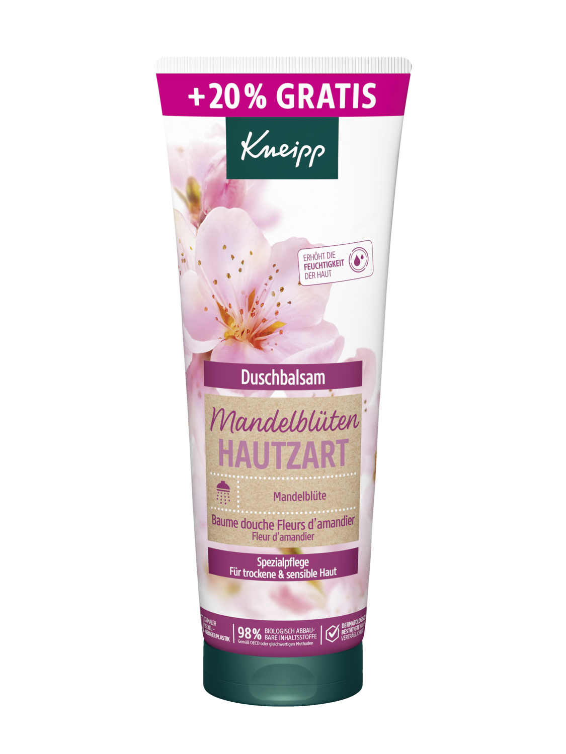 Duschbalsam Mandelbl&uuml;ten Hautzart + 20% gratis - Vorderansicht
