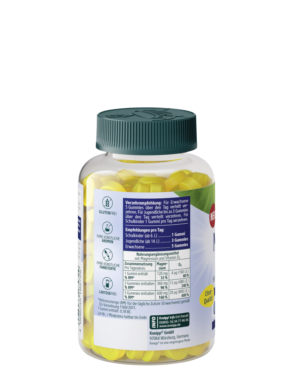 Magnesium + D3 Gummies - R&uuml;ckansicht