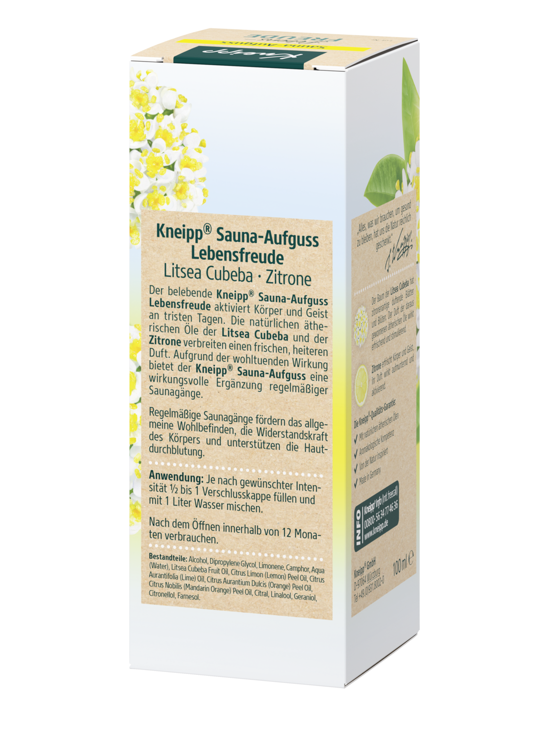 Kneipp Sauna-Aufguss Lebensfreude 100ml - R&uuml;ckansicht