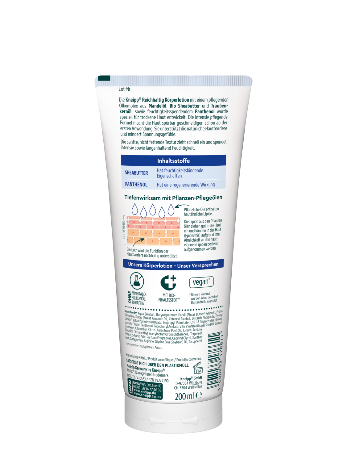 K&ouml;rperlotion Reichhaltig - R&uuml;ckansicht