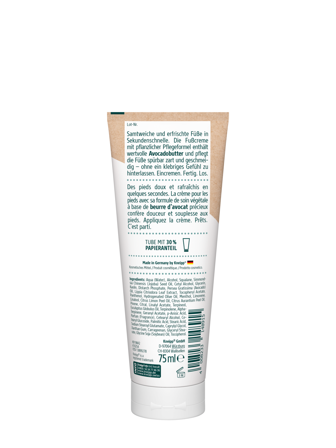 Kneipp Sekunden Fu&szlig;creme - R&uuml;ckansicht