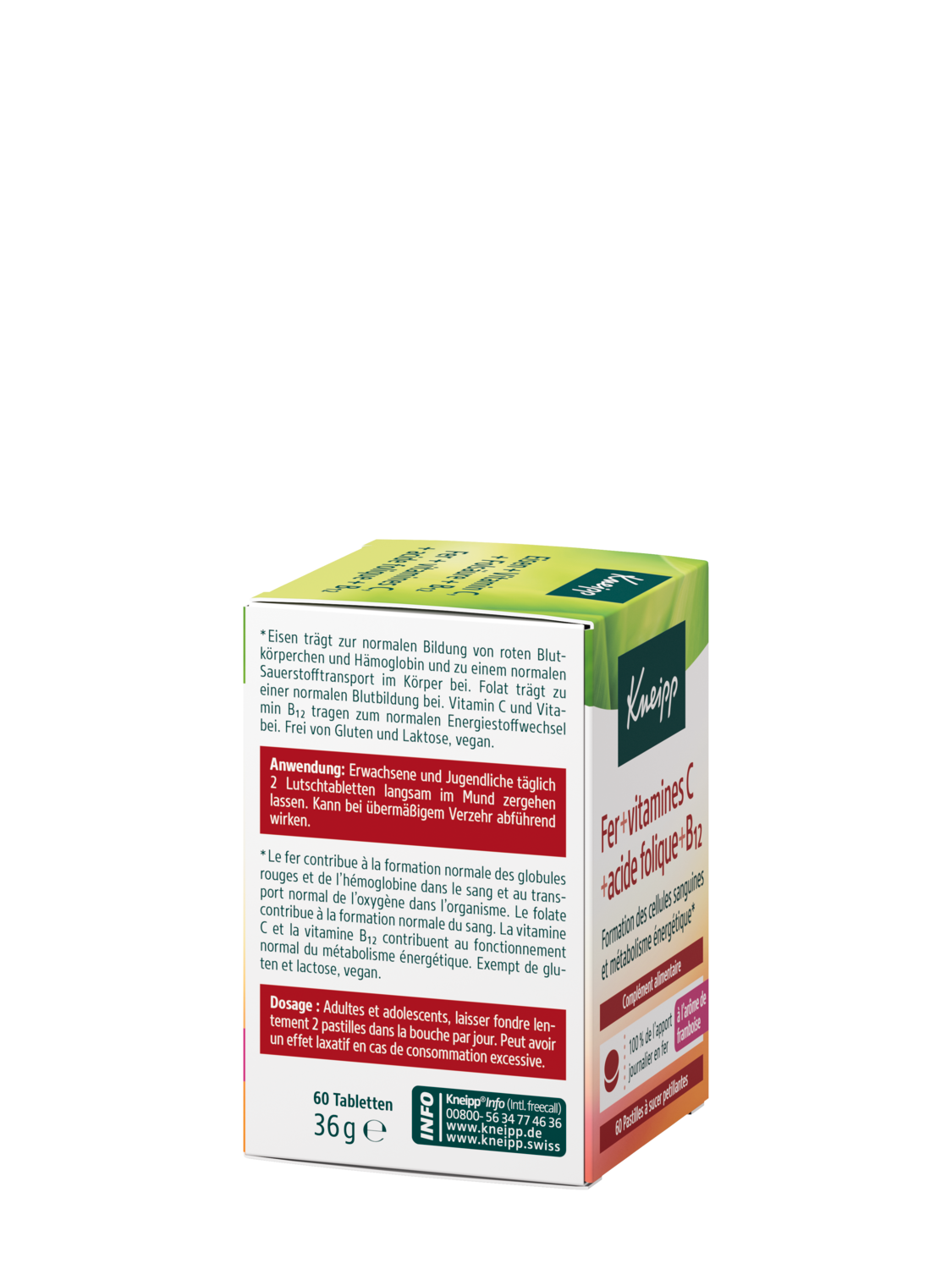 Eisen + Vitamin C + Fols&auml;ure + B12 - Linke Ansicht