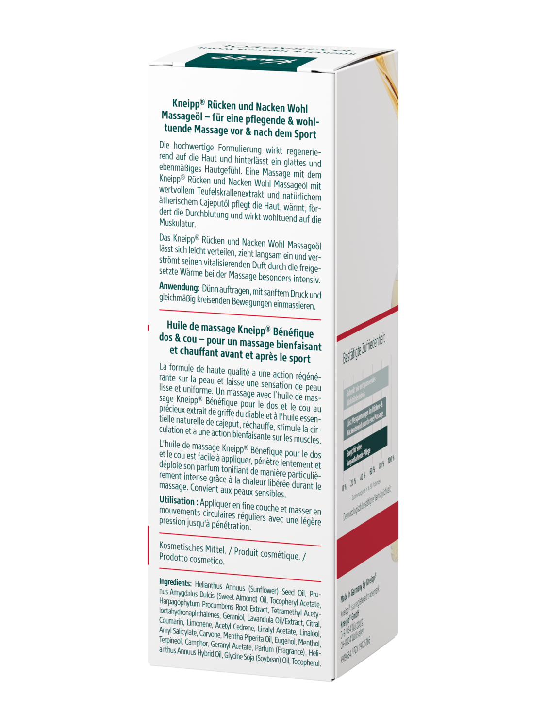 Kneipp Massage&ouml;l R&uuml;cken und Nacken Wohl 100ml - R&uuml;ckansicht