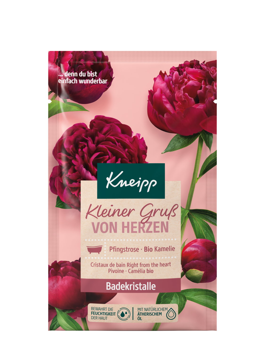 Badekristalle Kleiner Gru&szlig; von Herzen - Vorderansicht