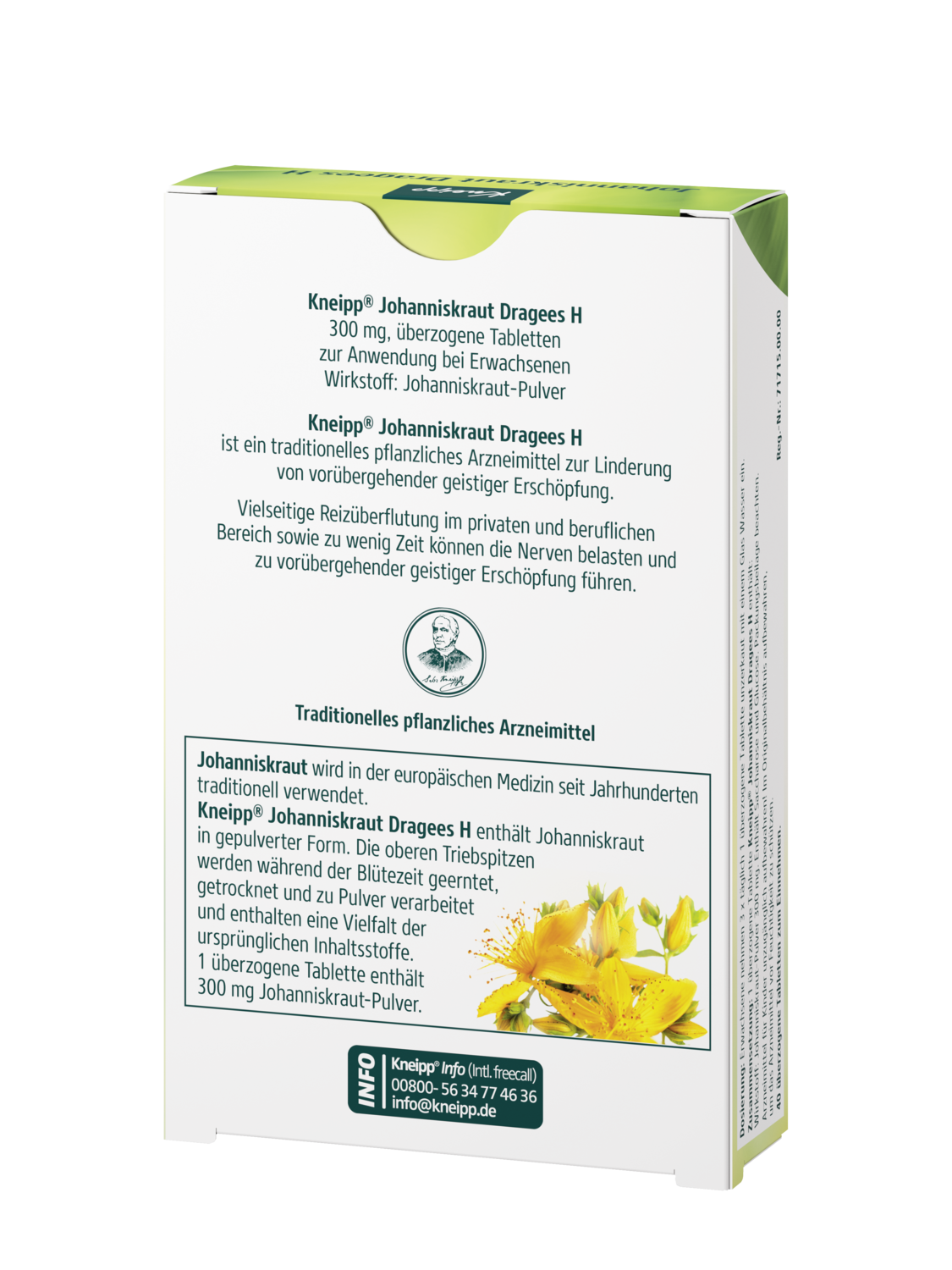 Kneipp Johanniskraut Dragees H - R&uuml;ckansicht