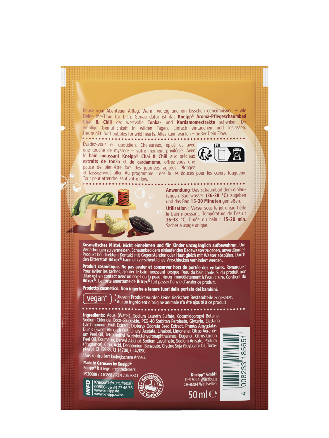 Kneipp Aroma-Pflegeschaumbad Chai & Chill - R&uuml;ckansicht