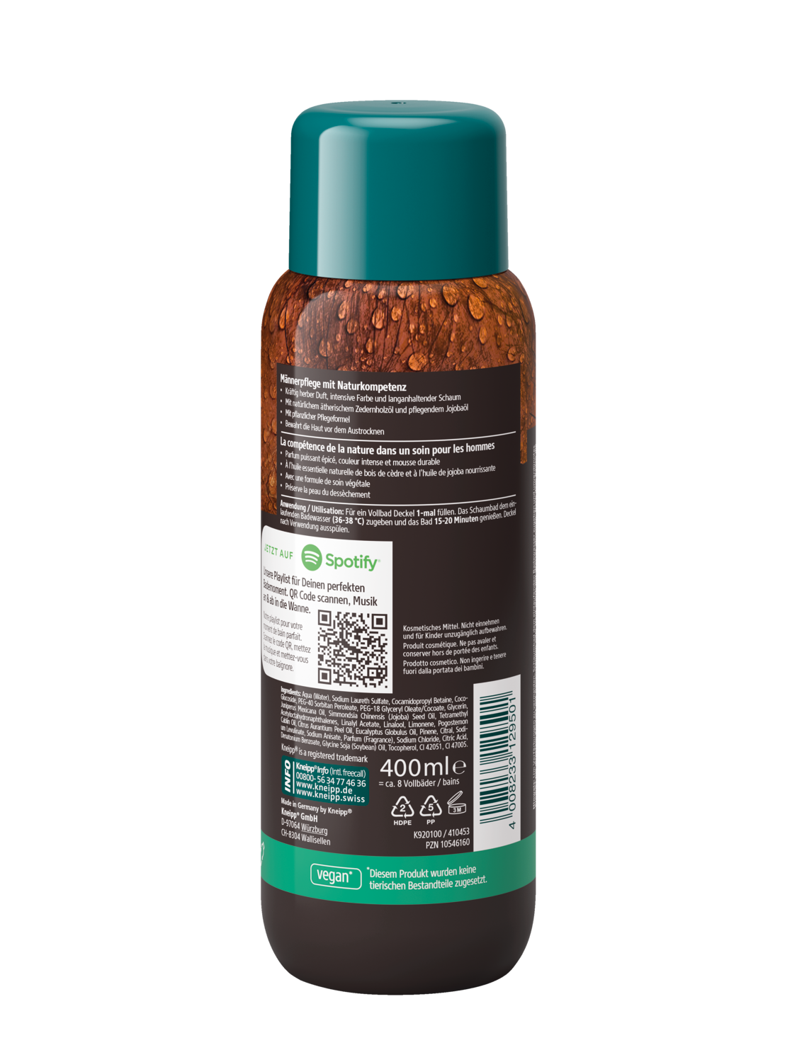 Kneipp Aroma-Pflegeschaumbad Maennersache 400ml - R&uuml;ckansicht