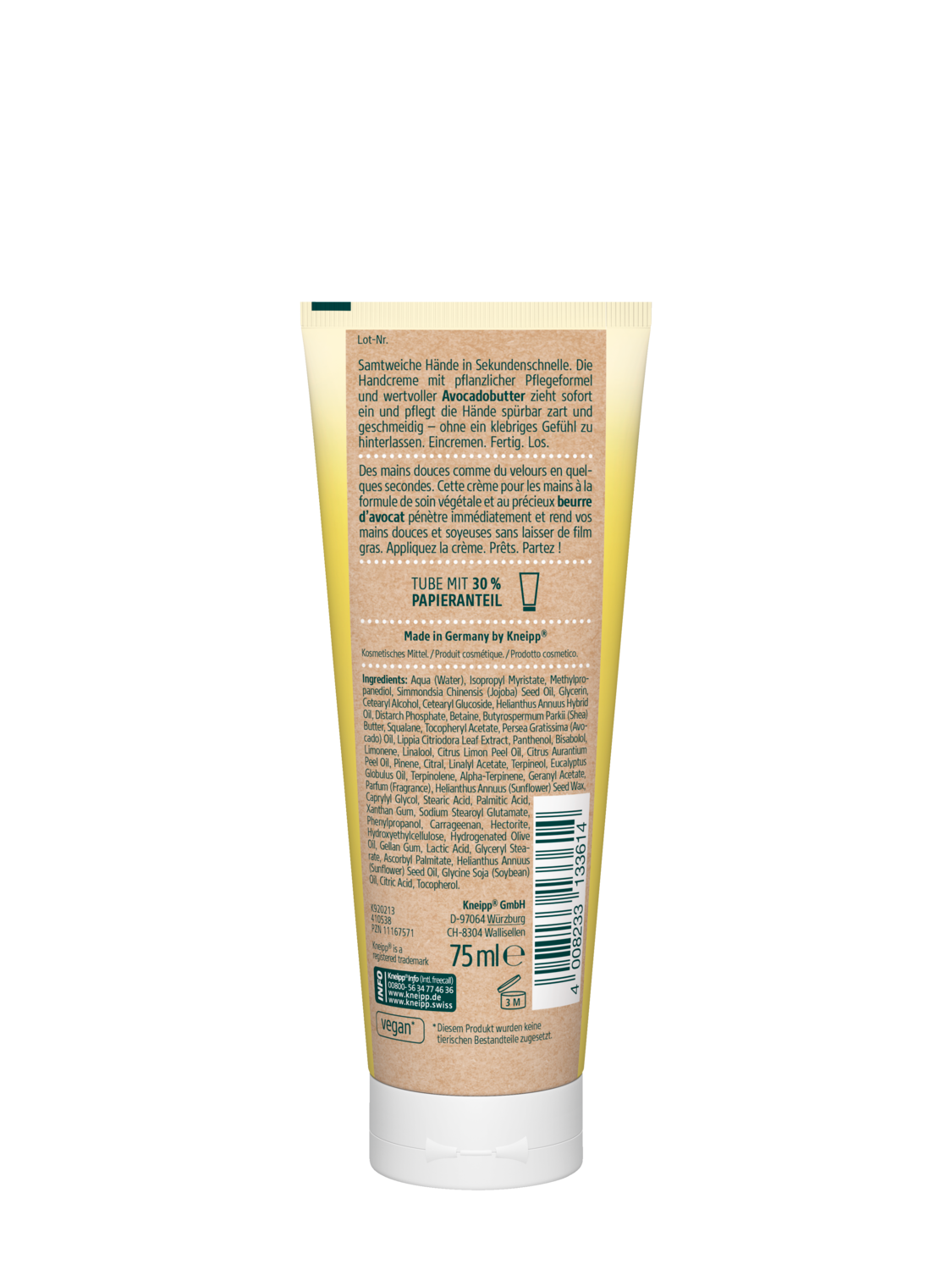 Kneipp Express-Pflege Sekunden Handcreme 75ml - R&uuml;ckansicht