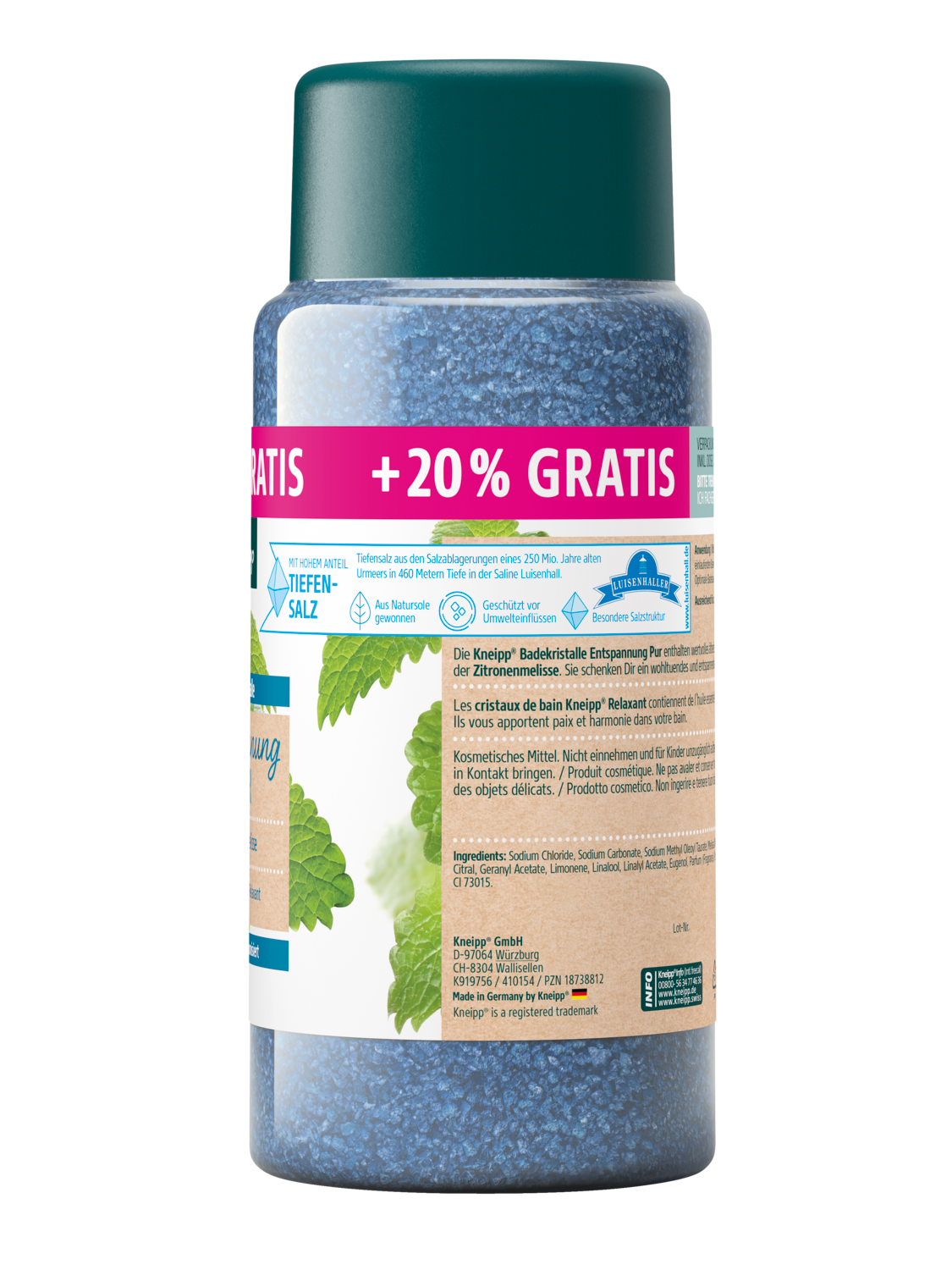 Badekristalle Entspannung Pur + 20% gratis - Rechte Ansicht